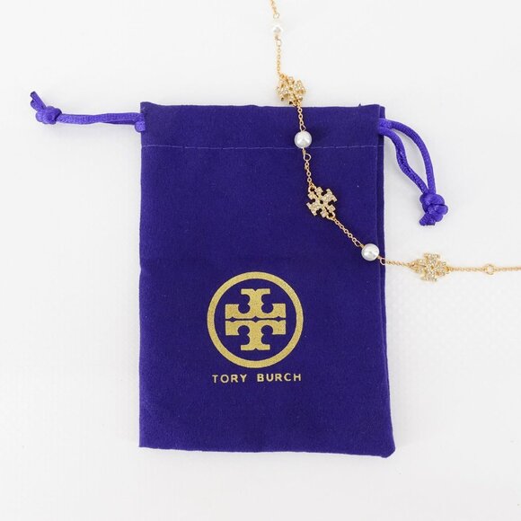 Tory Burch Gemstones and Pearl Bracelet Gold OS - Picture 5 of 16